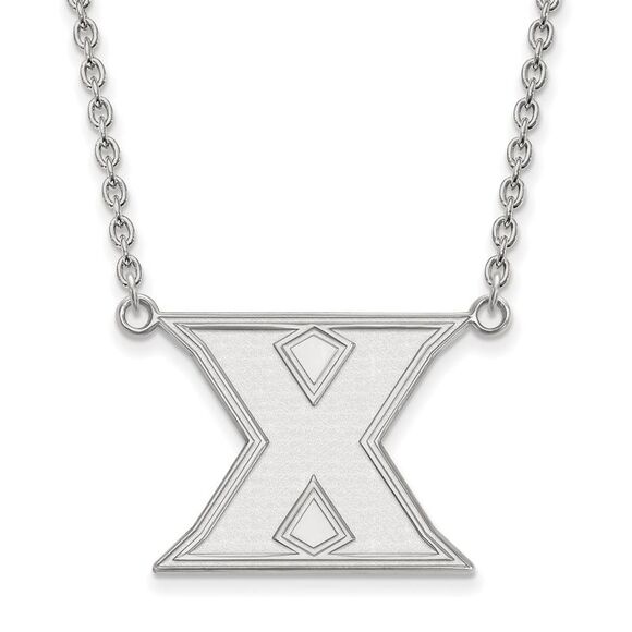Sterling Silver Xavier U Large Initial X Pendant Necklace - Picture 1 of 5